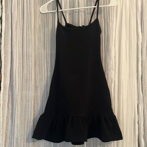 Black Ruffle Hem Slip Mini Dress Nasty Girl. Size 2